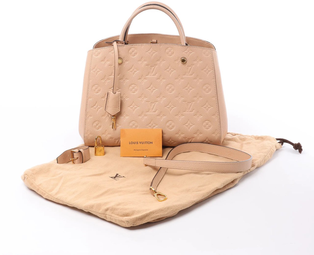 Louis Vuitton Louis Vuitton Montaigne MM Monogram Empreinte 2Way Handbag in Beige M41152 Beige