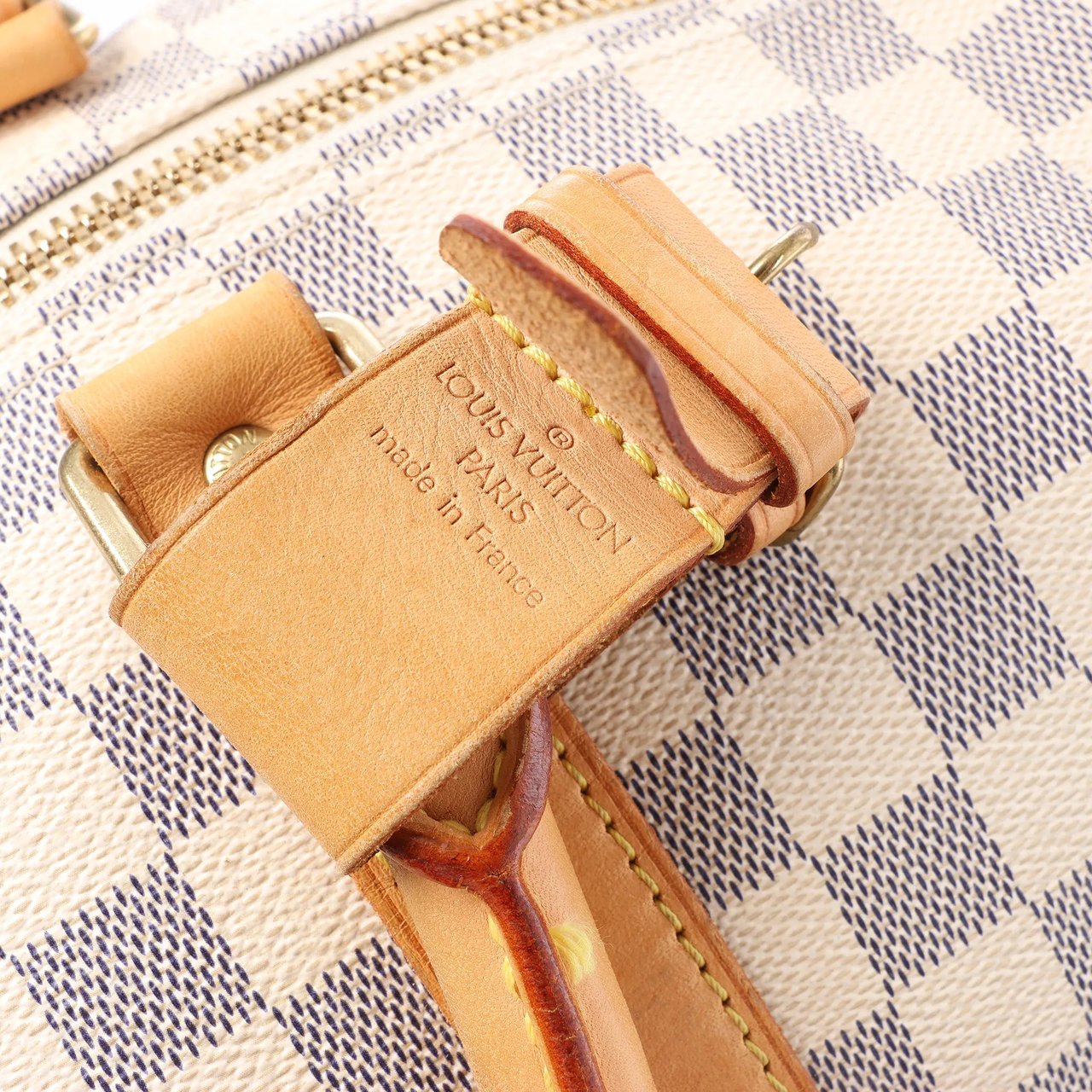 Louis Vuitton Louis Vuitton Keepall Bandoulière 55 Damier Azur Travel Bag in Beige N41429 Beige