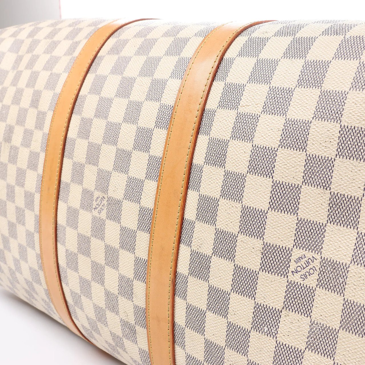 Louis Vuitton Louis Vuitton Keepall Bandoulière 55 Damier Azur Travel Bag in Beige N41429 Beige