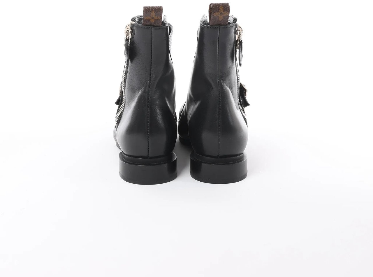Louis Vuitton Louis Vuitton Jumble Line 19-year Monogram PVC & Leather Ankle Boots in Black × Brown MA0169, Size 39.5 EU Zwart