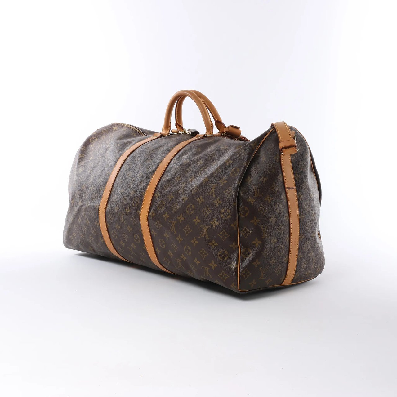 Louis Vuitton Keepall Bandoulière 60 Monogram Canvas Travel Bag in Brown M41412 Bruin