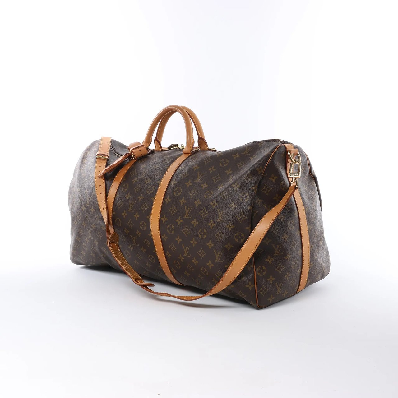 Louis Vuitton Keepall Bandoulière 60 Monogram Canvas Travel Bag in Brown M41412 Bruin