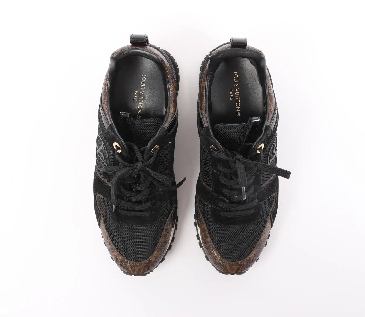 Louis Vuitton Louis Vuitton Runaway line 21 years Mesh x Leather Sneakers in Black GO0281, Size 39 Divers