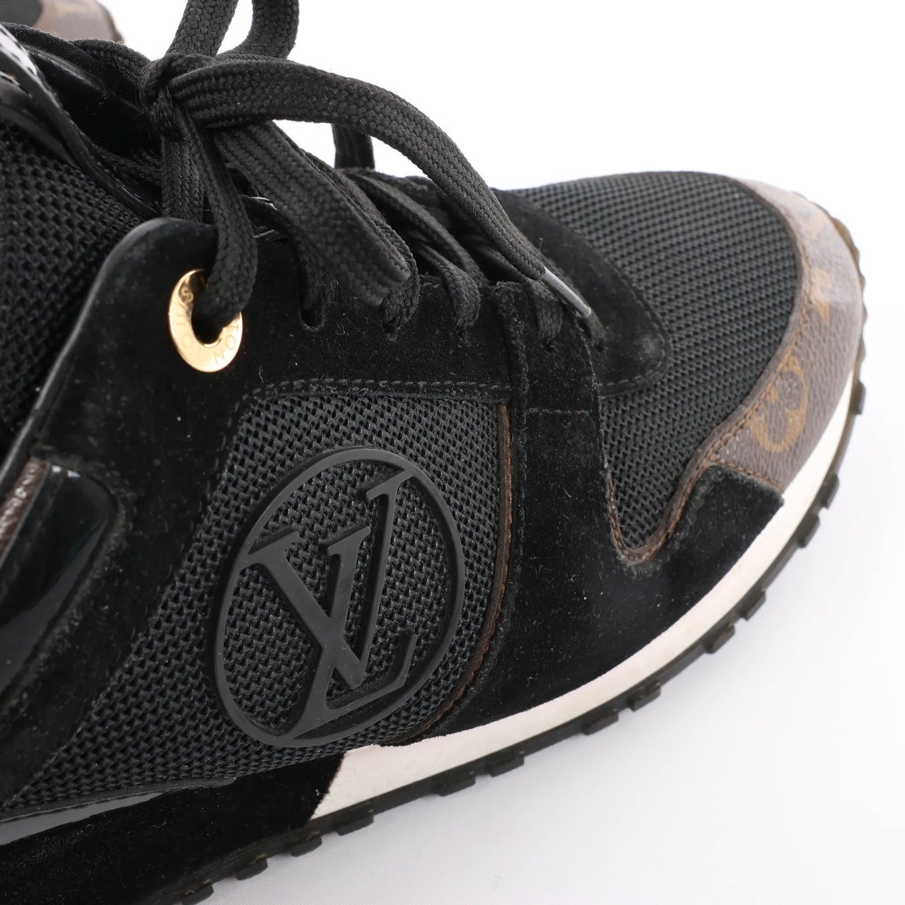 Louis Vuitton Louis Vuitton Runaway line 21 years Mesh x Leather Sneakers in Black GO0281, Size 39 Divers