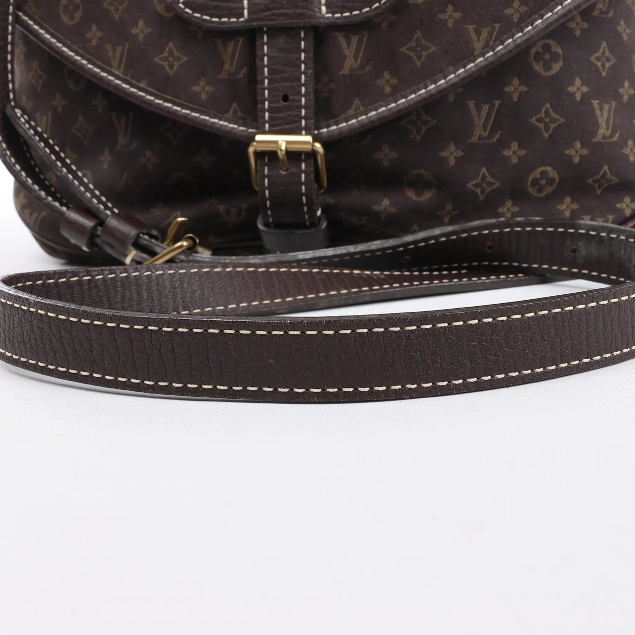 Louis Vuitton Saumur 30 Mini Lin Monogram Crossbody Bag in Brown M95227 Bruin