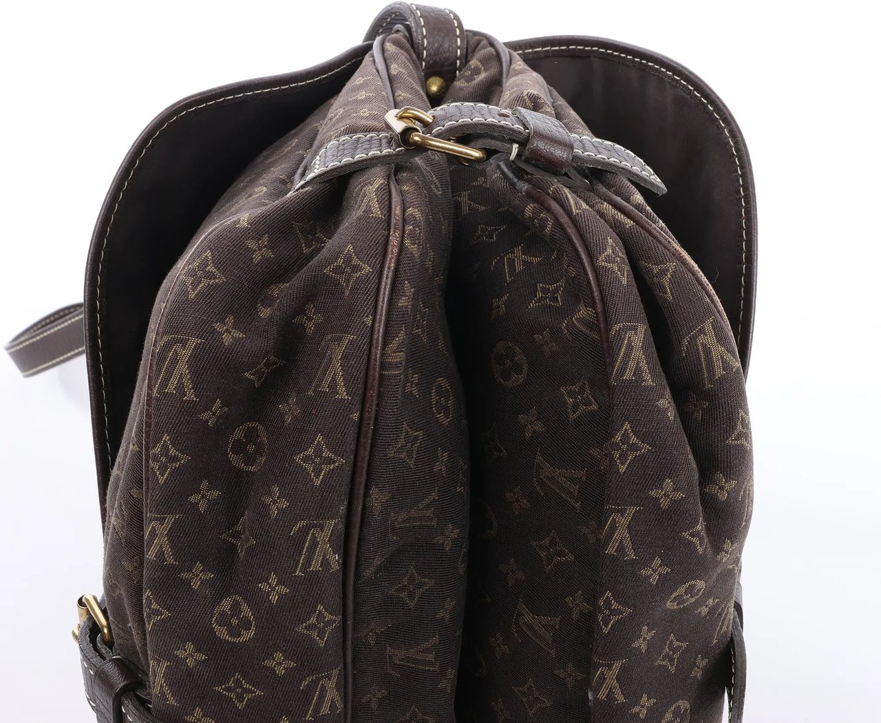 Louis Vuitton Saumur 30 Mini Lin Monogram Crossbody Bag in Brown M95227 Bruin