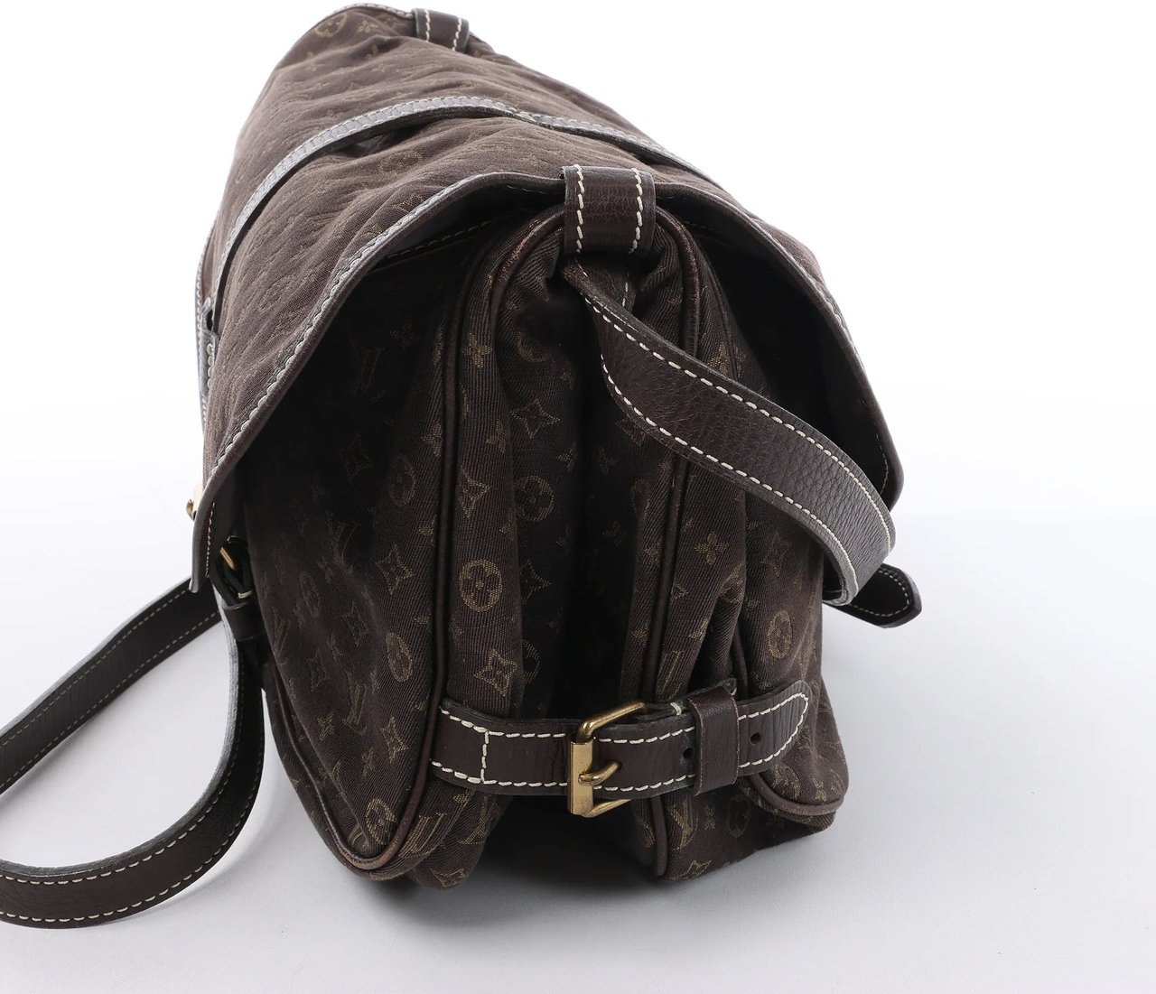 Louis Vuitton Saumur 30 Mini Lin Monogram Crossbody Bag in Brown M95227 Bruin
