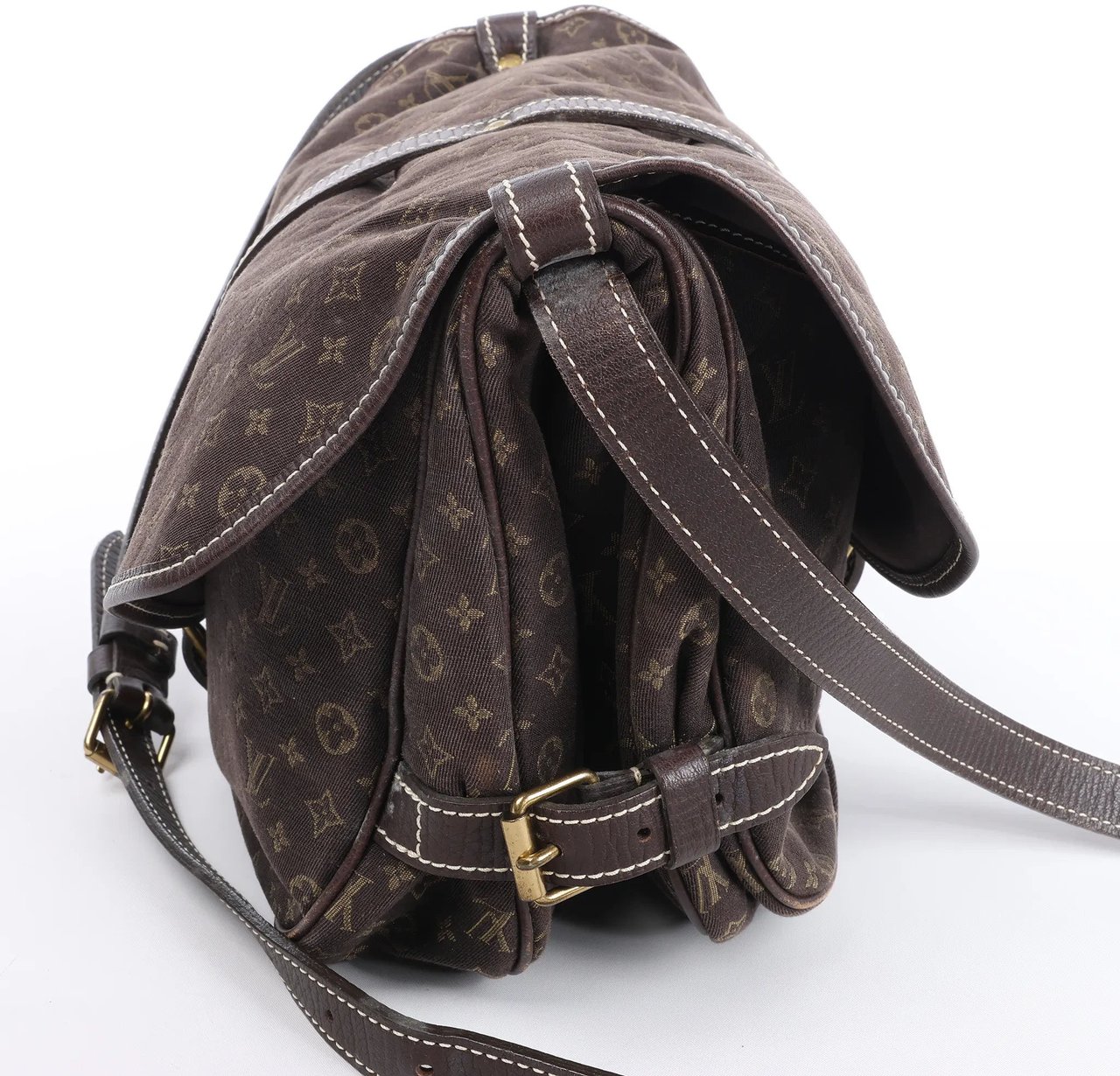 Louis Vuitton Saumur 30 Mini Lin Monogram Crossbody Bag in Brown M95227 Bruin