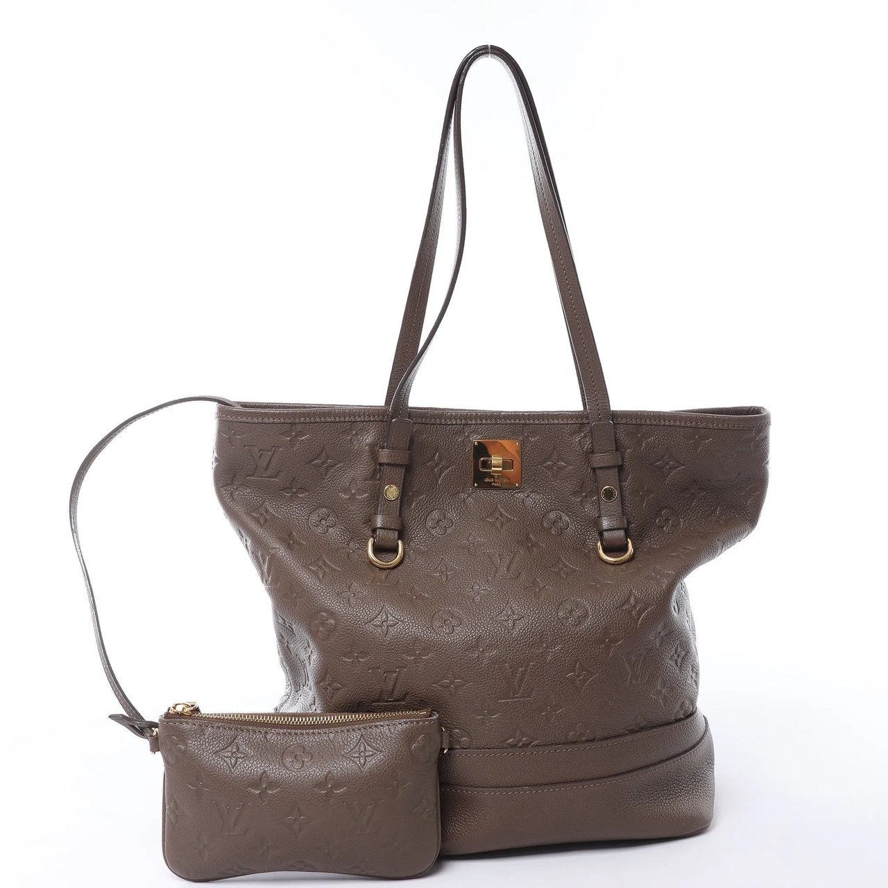 Louis Vuitton Citadin PM Monogram Empreinte Shoulder Bag in Brown M40516 Bruin