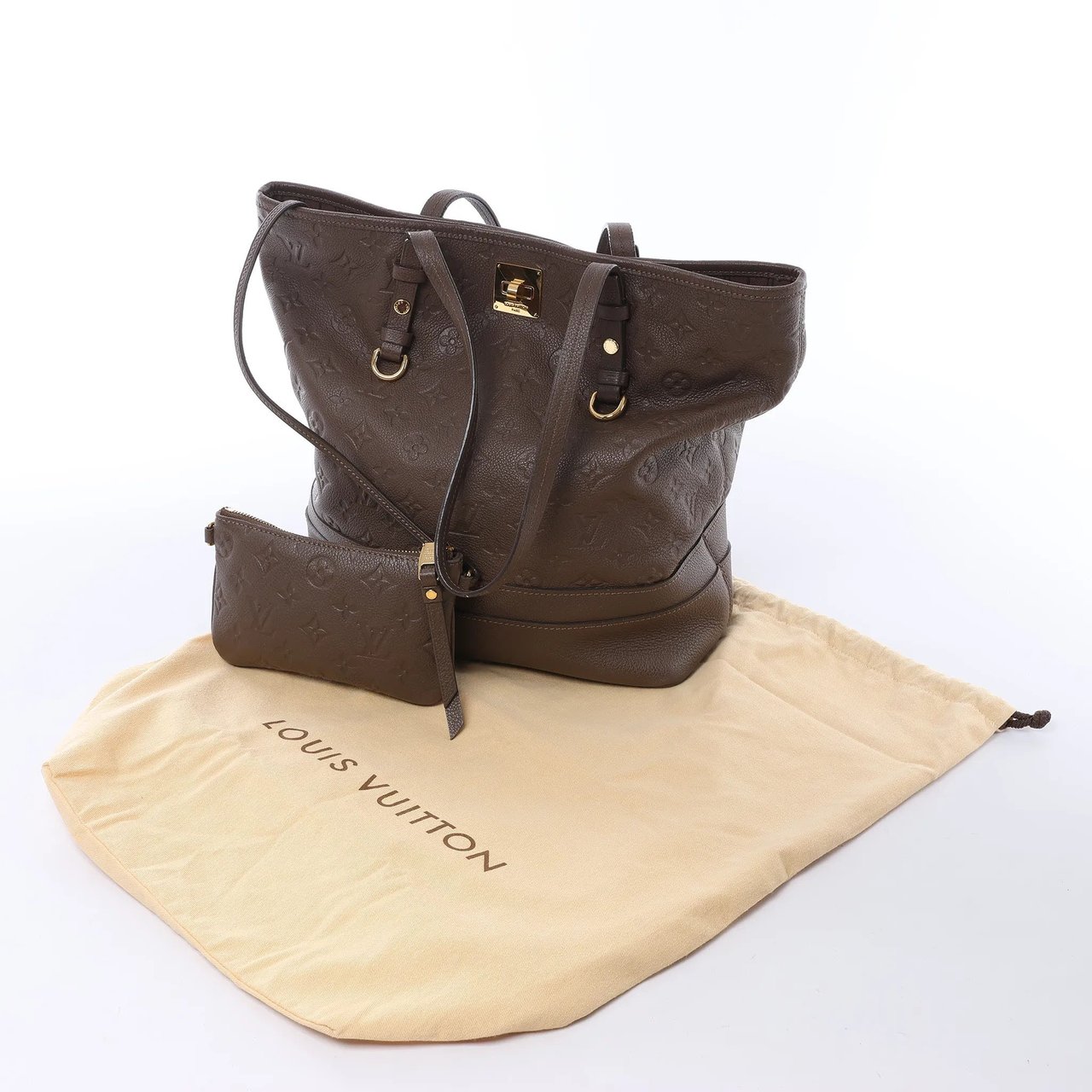 Louis Vuitton Citadin PM Monogram Empreinte Shoulder Bag in Brown M40516 Bruin
