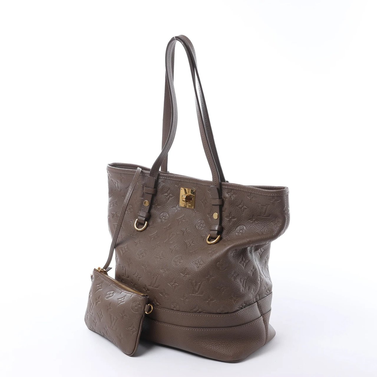 Louis Vuitton Citadin PM Monogram Empreinte Shoulder Bag in Brown M40516 Bruin