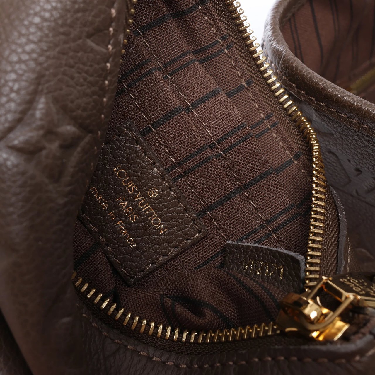 Louis Vuitton Citadin PM Monogram Empreinte Shoulder Bag in Brown M40516 Bruin