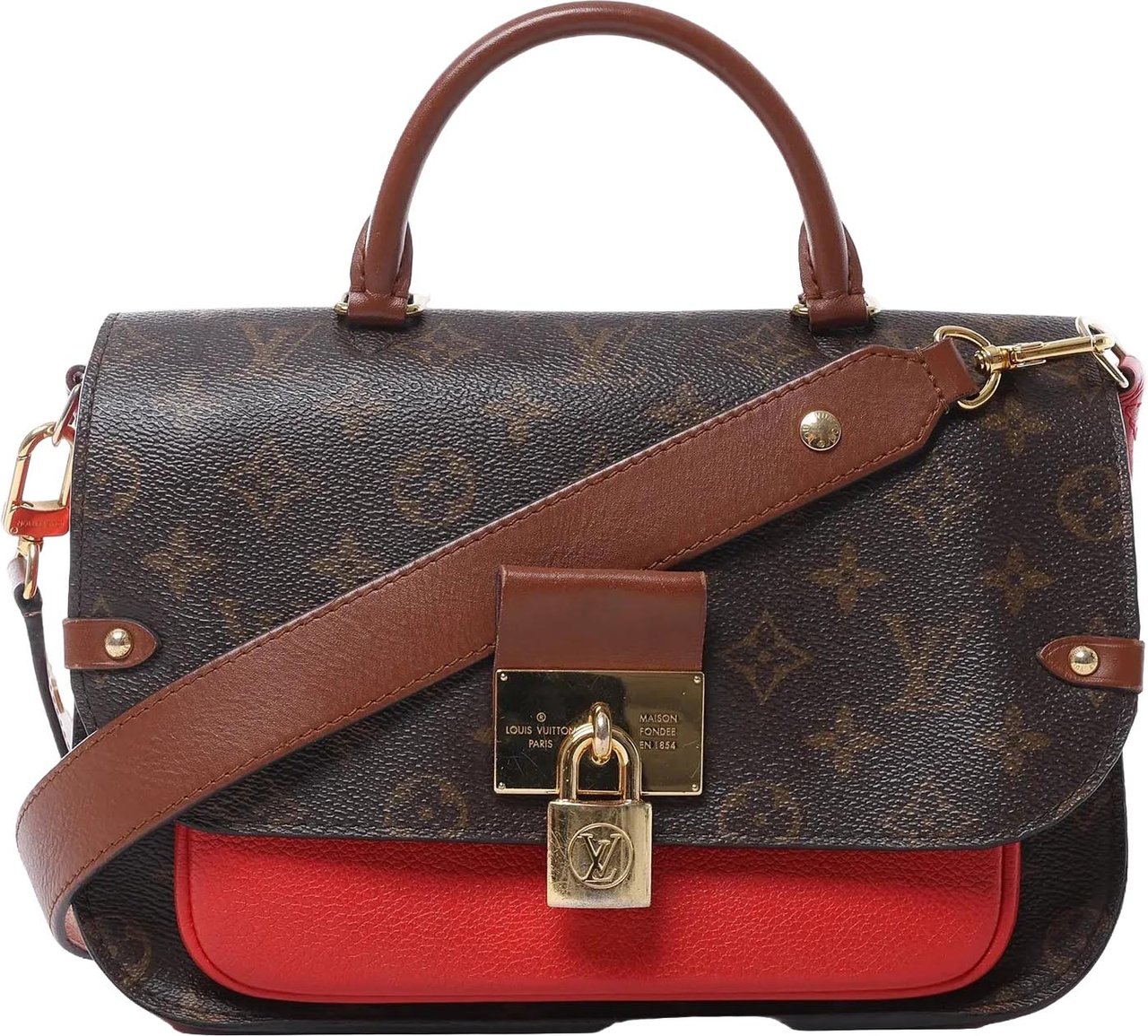 Louis Vuitton Vaugirard PM Monogram in Brown x Red M44548 Bruin