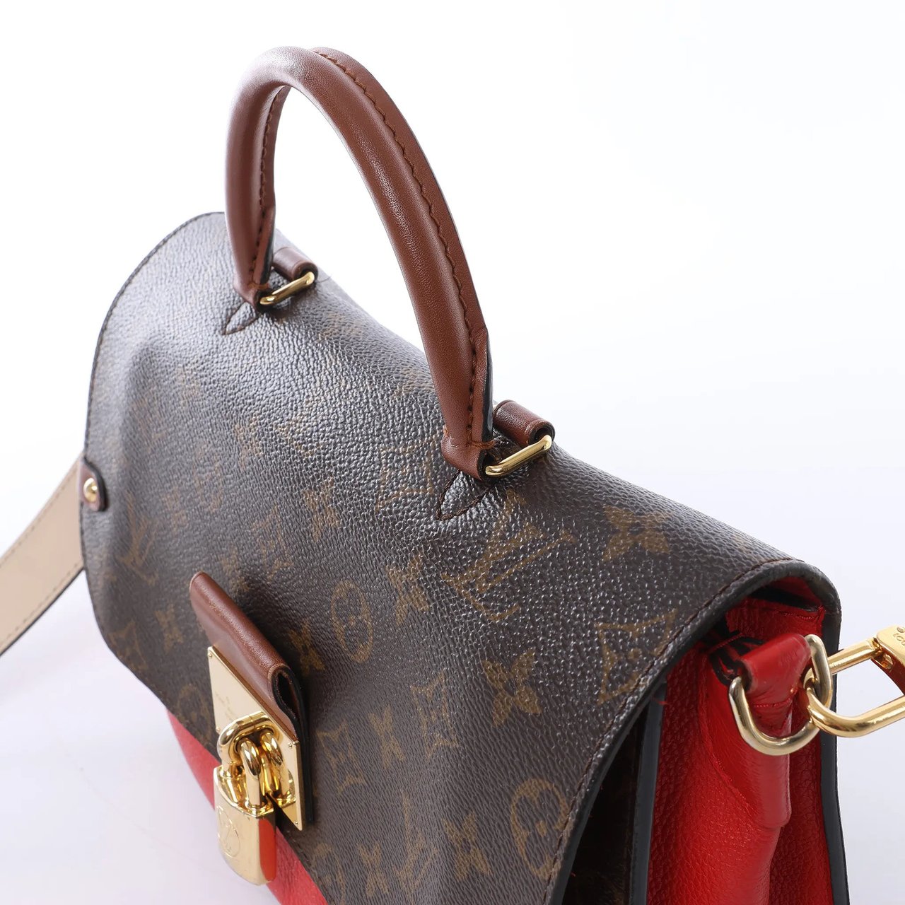 Louis Vuitton Vaugirard PM Monogram in Brown x Red M44548 Bruin