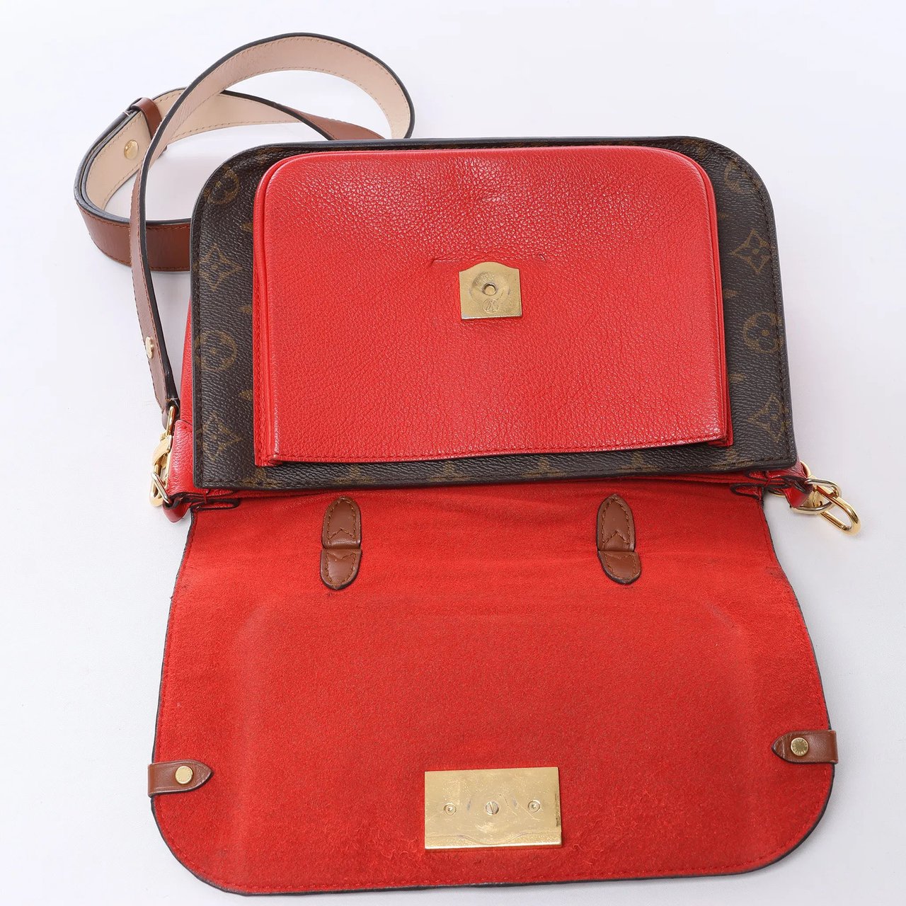 Louis Vuitton Vaugirard PM Monogram in Brown x Red M44548 Bruin