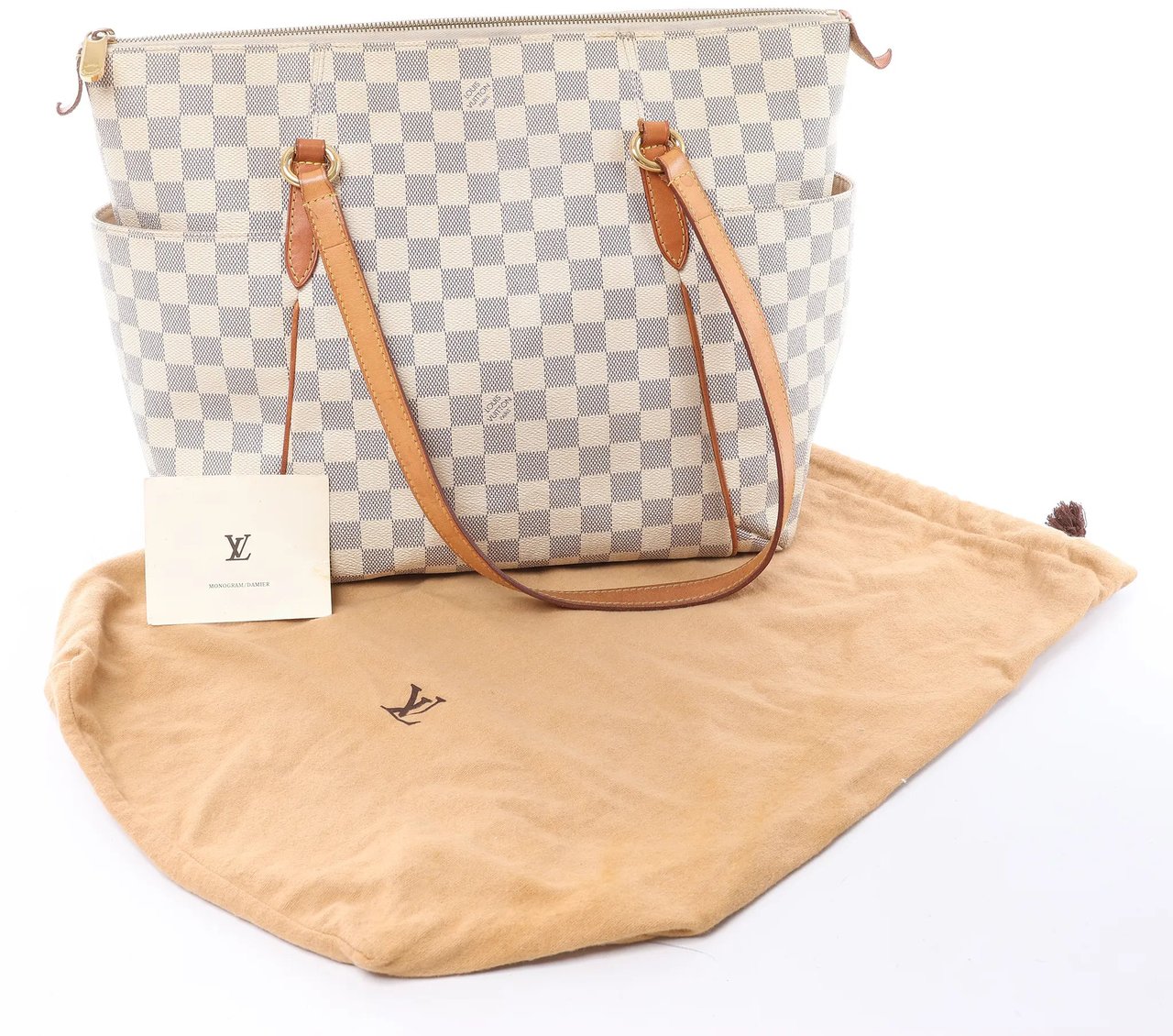 Louis Vuitton Totally MM Damier Azur Shoulder Bag in Beige N51262 Beige