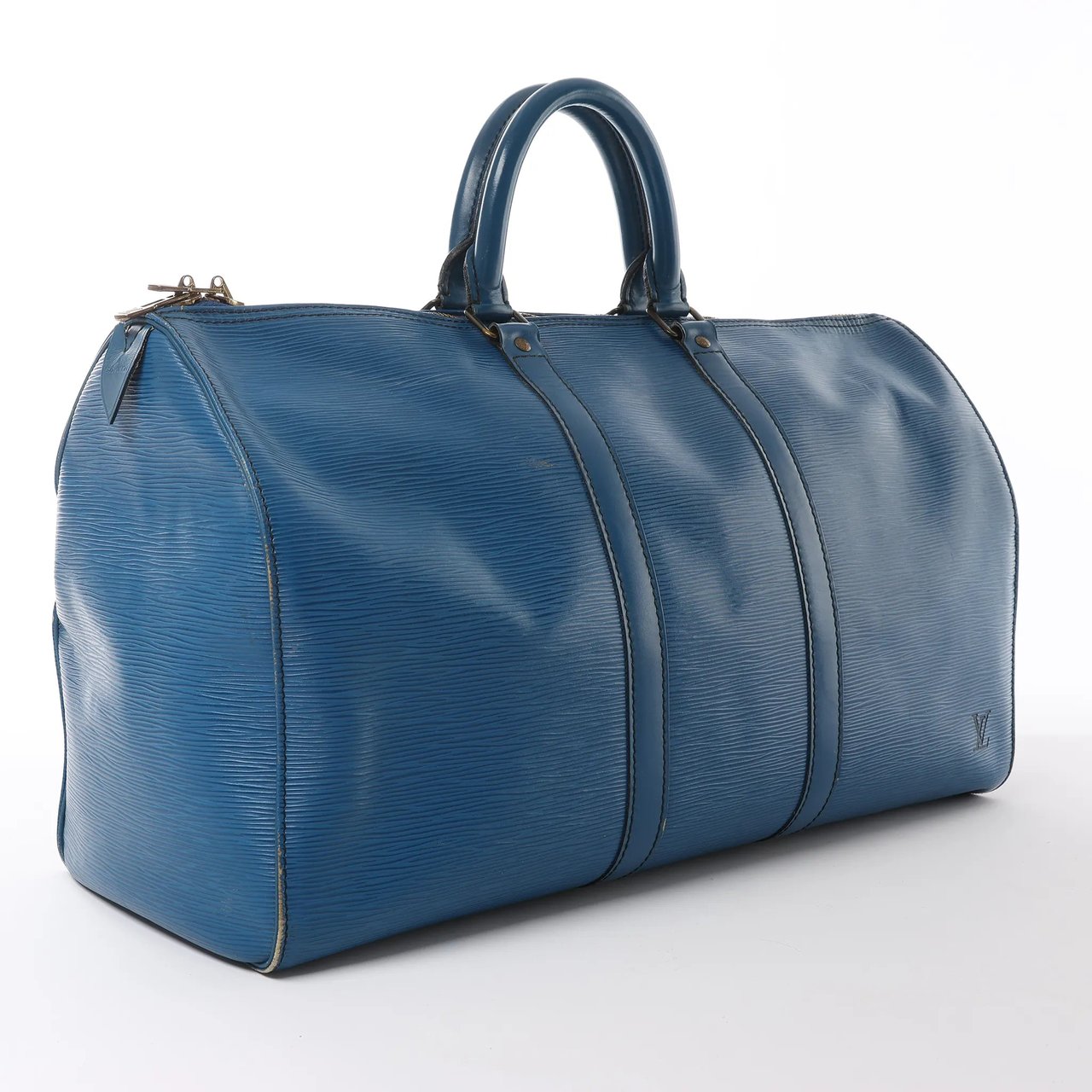 Louis Vuitton Keepall 45 Epi Leather Travel Bag in Blue M42975 Blauw