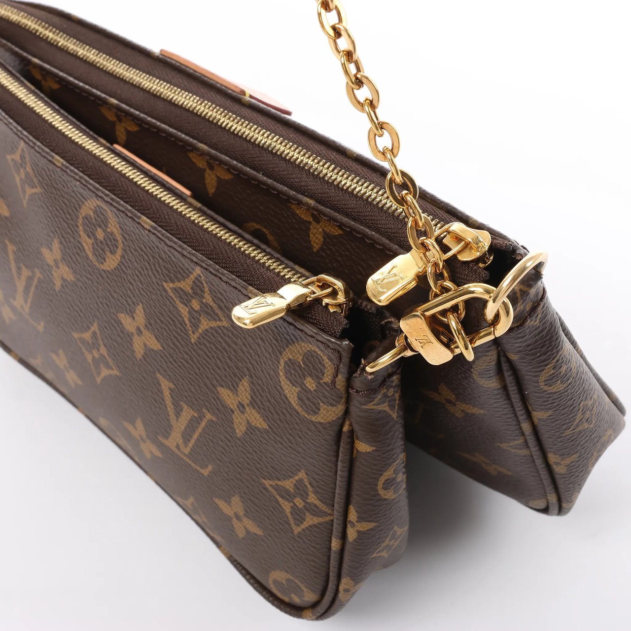 Louis Vuitton Multi Pochette Accessoires Monogram Canvas Handbag in Brown Bruin