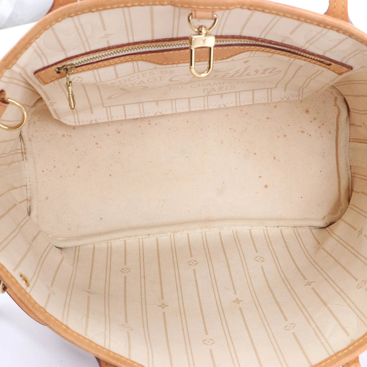 Louis Vuitton Neverfull PM Damier Azur Shoulder Bag in Beige N51110 Beige