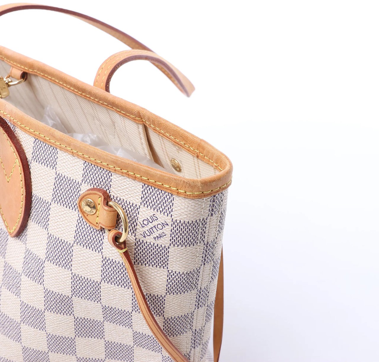 Louis Vuitton Neverfull PM Damier Azur Shoulder Bag in Beige N51110 Beige
