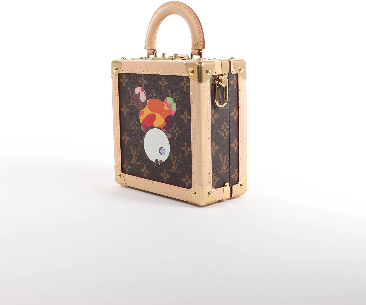 Louis Vuitton x Takashi Murakami Mini Square Trunk Handbag in Brown M13127 Bruin