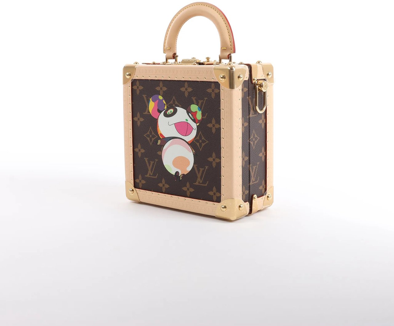 Louis Vuitton x Takashi Murakami Mini Square Trunk Handbag in Brown M13127 Bruin