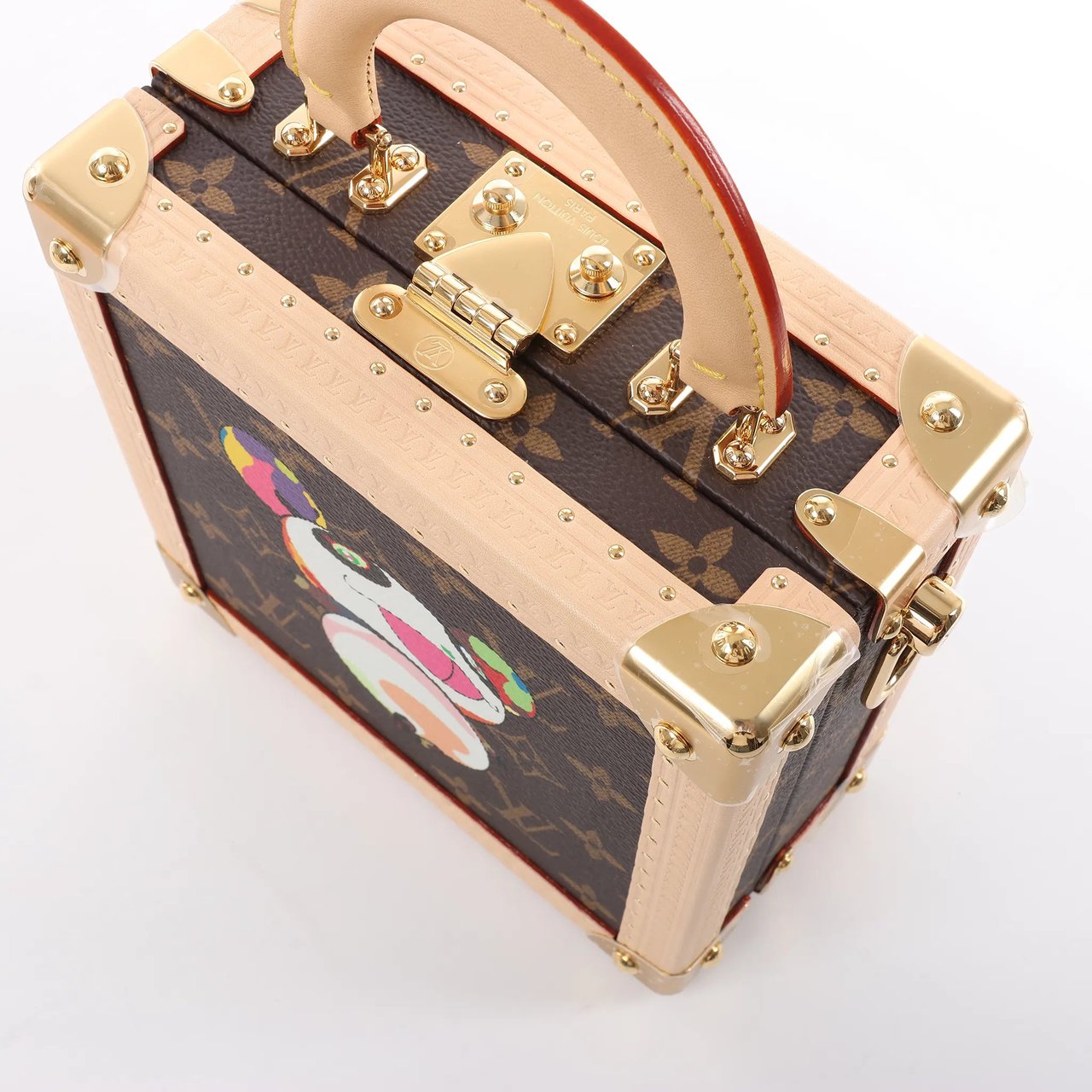 Louis Vuitton x Takashi Murakami Mini Square Trunk Handbag in Brown M13127 Bruin
