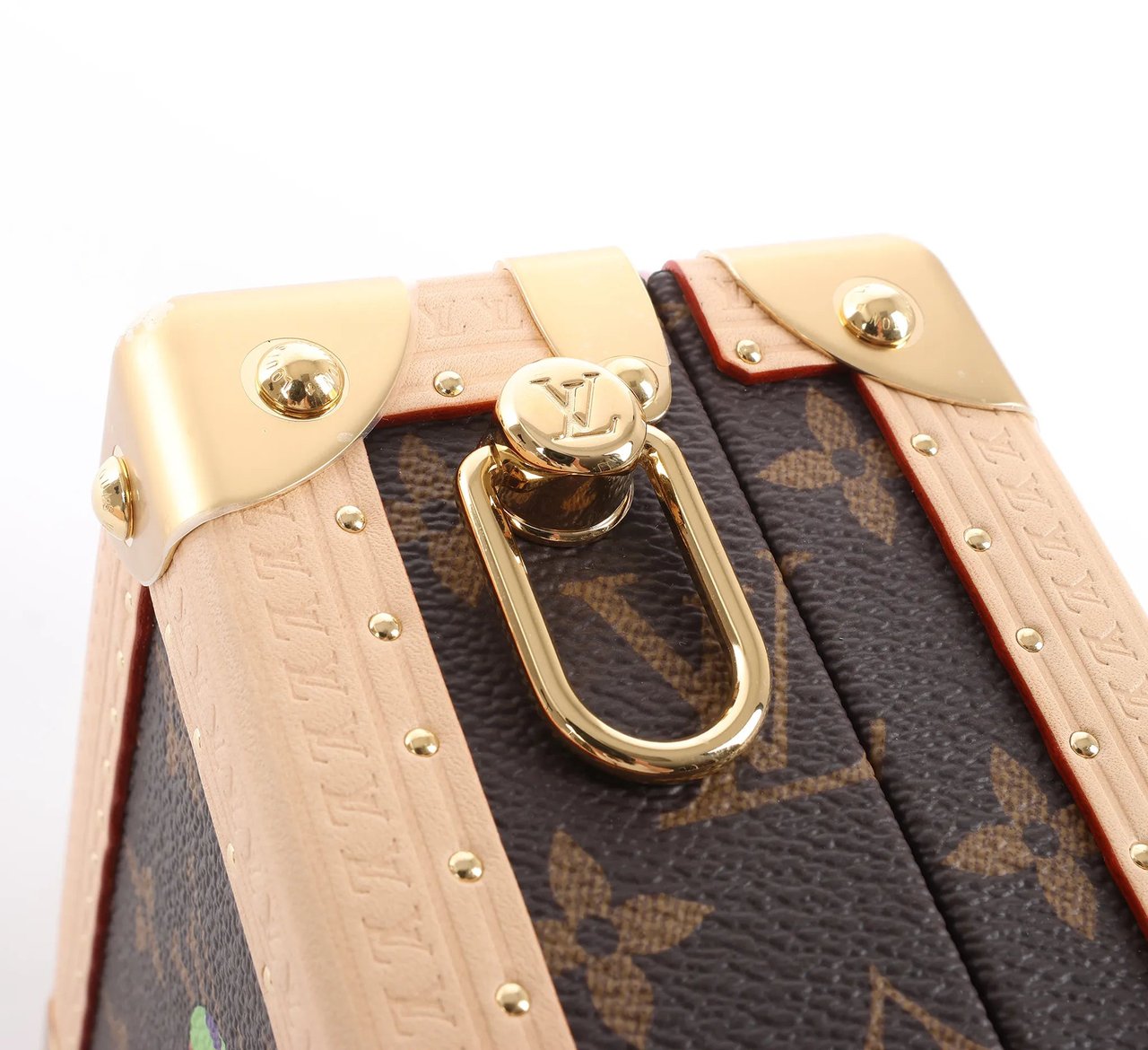 Louis Vuitton x Takashi Murakami Mini Square Trunk Handbag in Brown M13127 Bruin