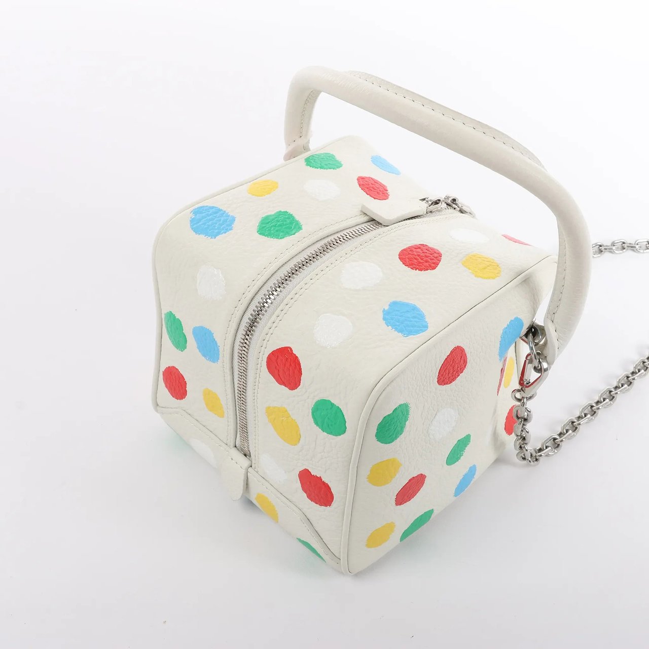 Louis Vuitton x Yayoi Kusama Square Bag Leather Handbag in White Wit