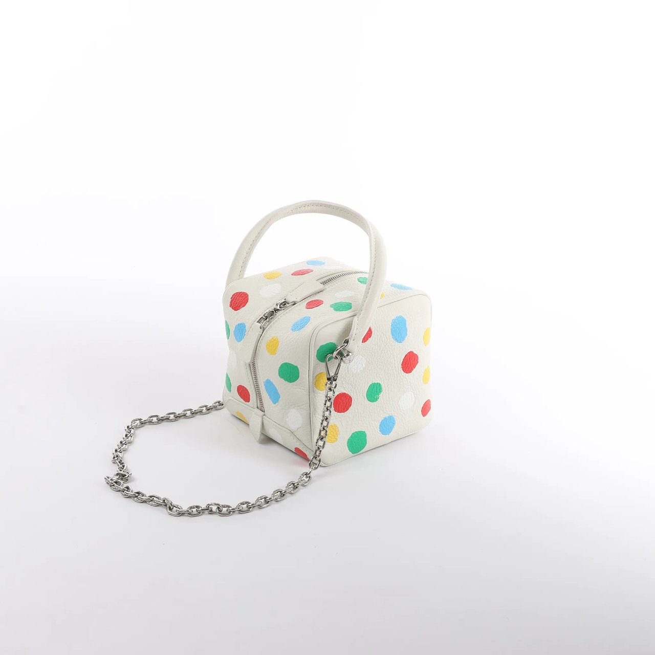 Louis Vuitton x Yayoi Kusama Square Bag Leather Handbag in White Wit