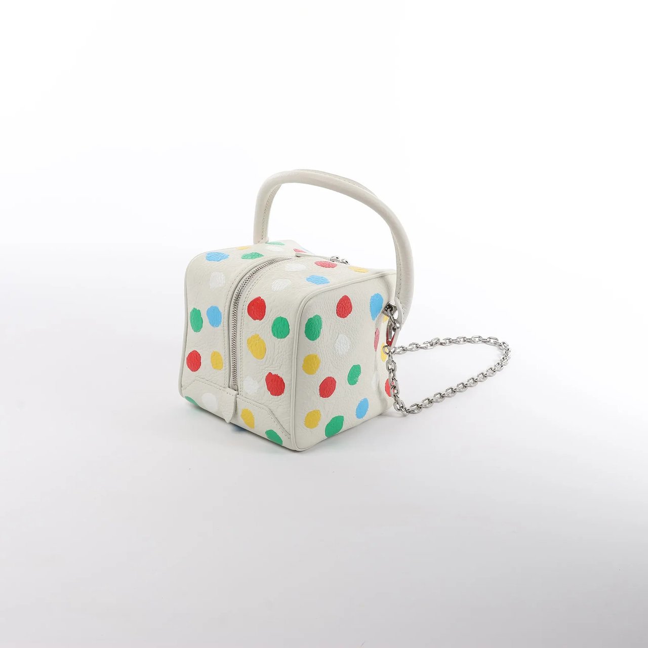 Louis Vuitton x Yayoi Kusama Square Bag Leather Handbag in White Wit