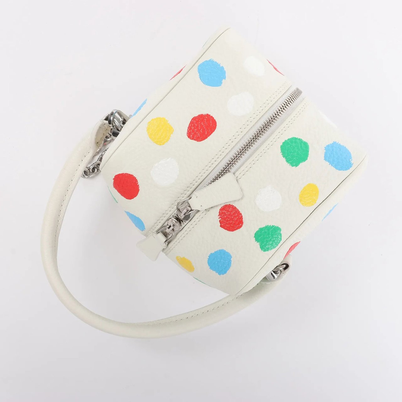 Louis Vuitton x Yayoi Kusama Square Bag Leather Handbag in White Wit