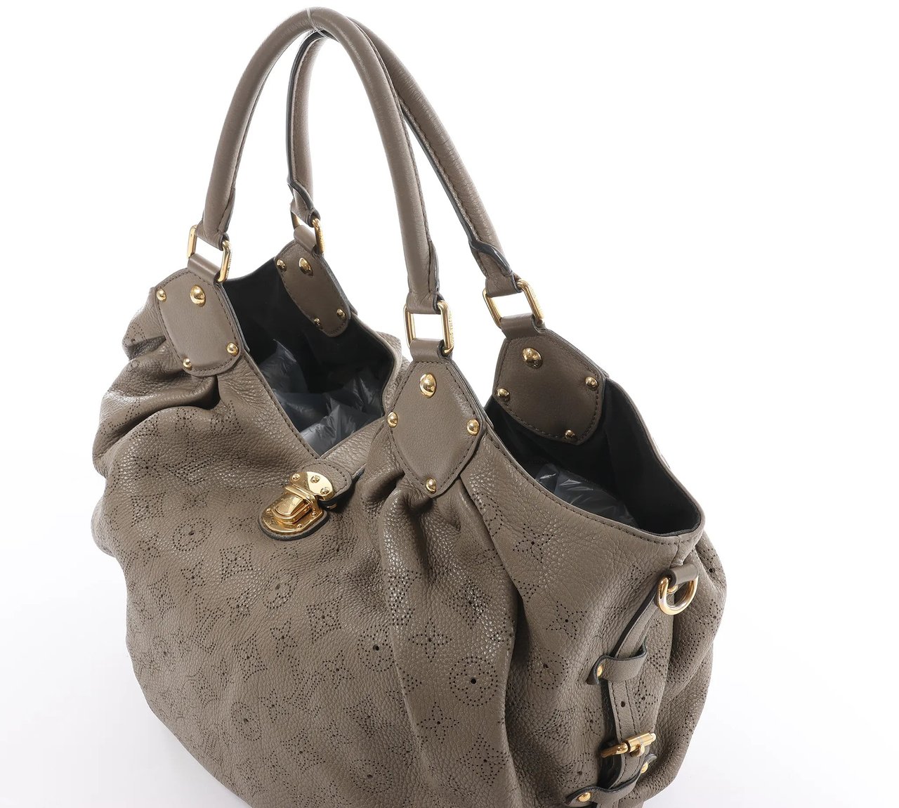 Louis Vuitton Mahina L Monogram Leather Shoulder Bag in Brown M93121 Bruin