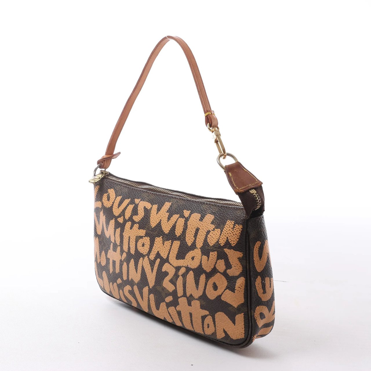 Louis Vuitton Pochette Accessoire Monogram Graffiti Handbag in Brown M92193 Bruin