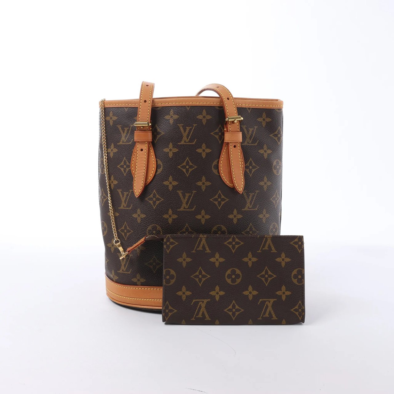 Louis Vuitton Bucket PM Monogram Canvas Shoulder Bag in Brown M42238 Bruin