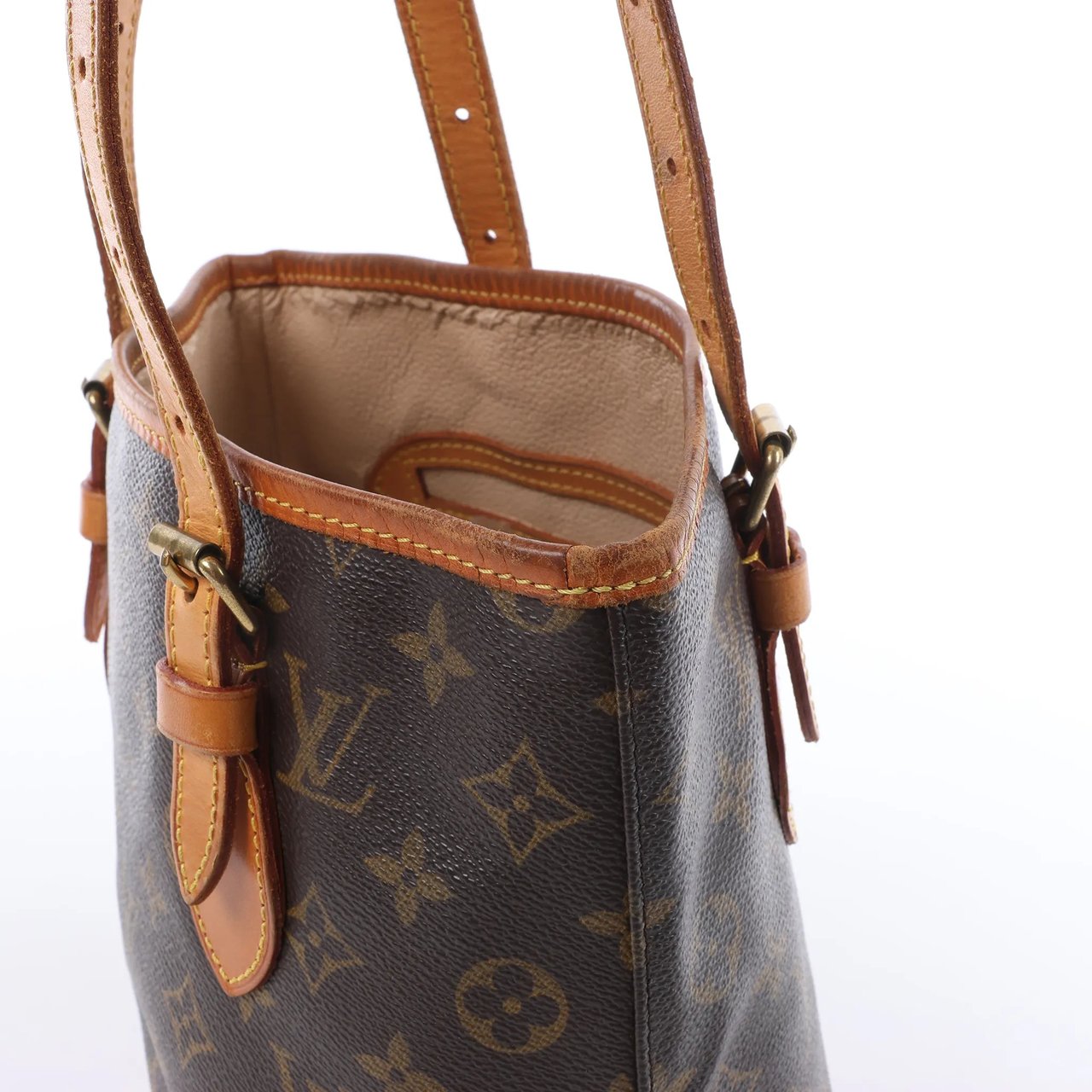Louis Vuitton Bucket PM Monogram Canvas Shoulder Bag in Brown M42238 Bruin