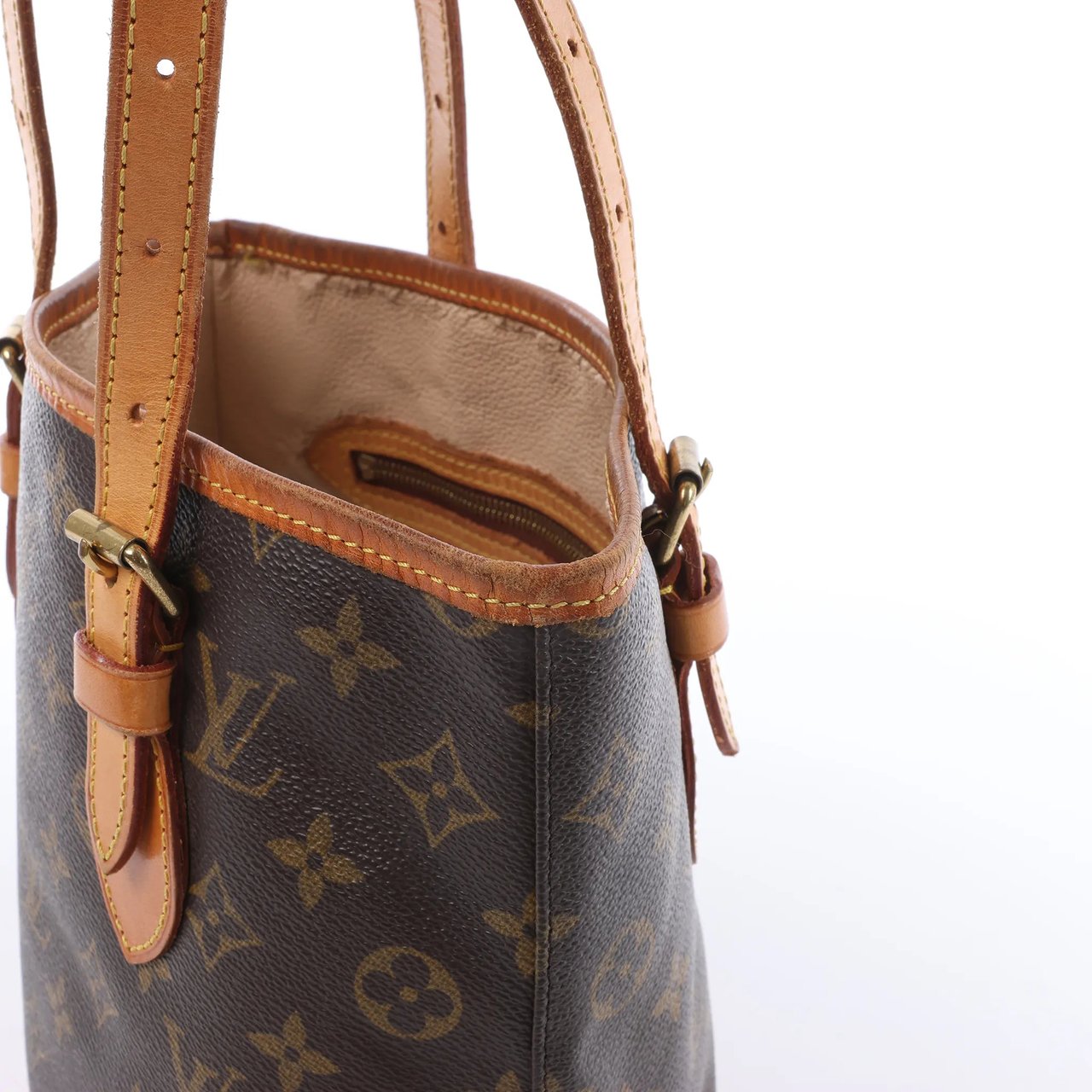 Louis Vuitton Bucket PM Monogram Canvas Shoulder Bag in Brown M42238 Bruin