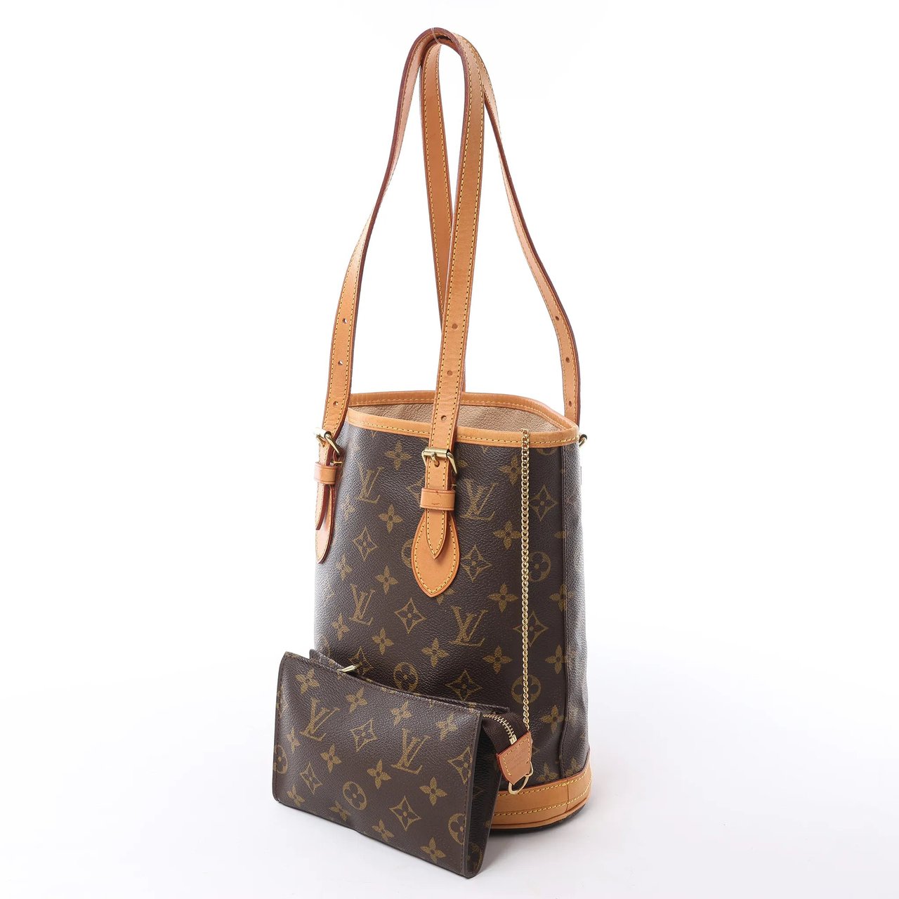 Louis Vuitton Bucket PM Monogram Canvas Shoulder Bag in Brown M42238 Bruin