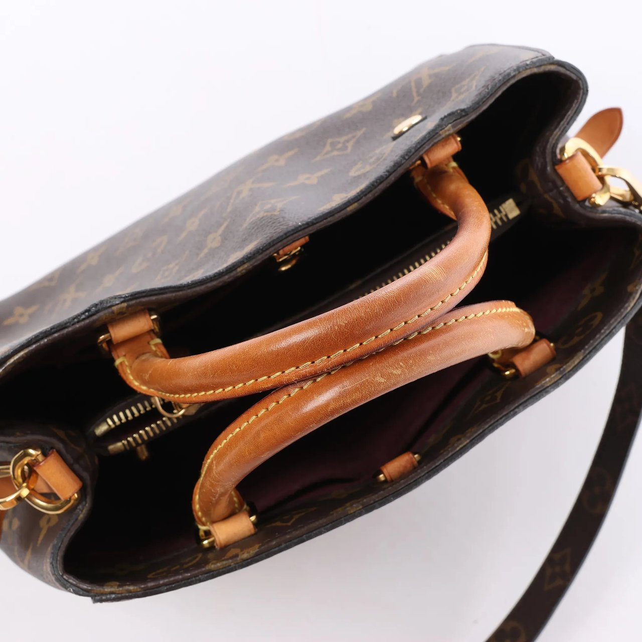Louis Vuitton Montaigne BB Monogram Canvas 2Way Handbag in Brown M41055 Bruin