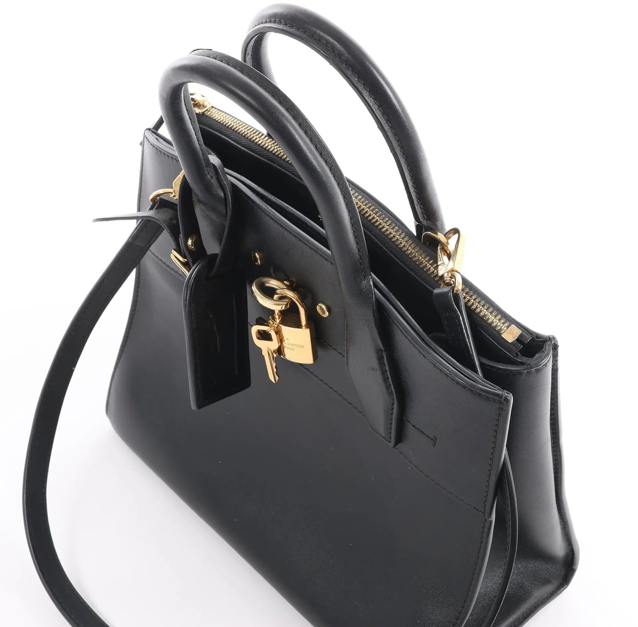 Louis Vuitton City Steamer PM Taurillon 2Way Handbag in Black M53028 Zwart