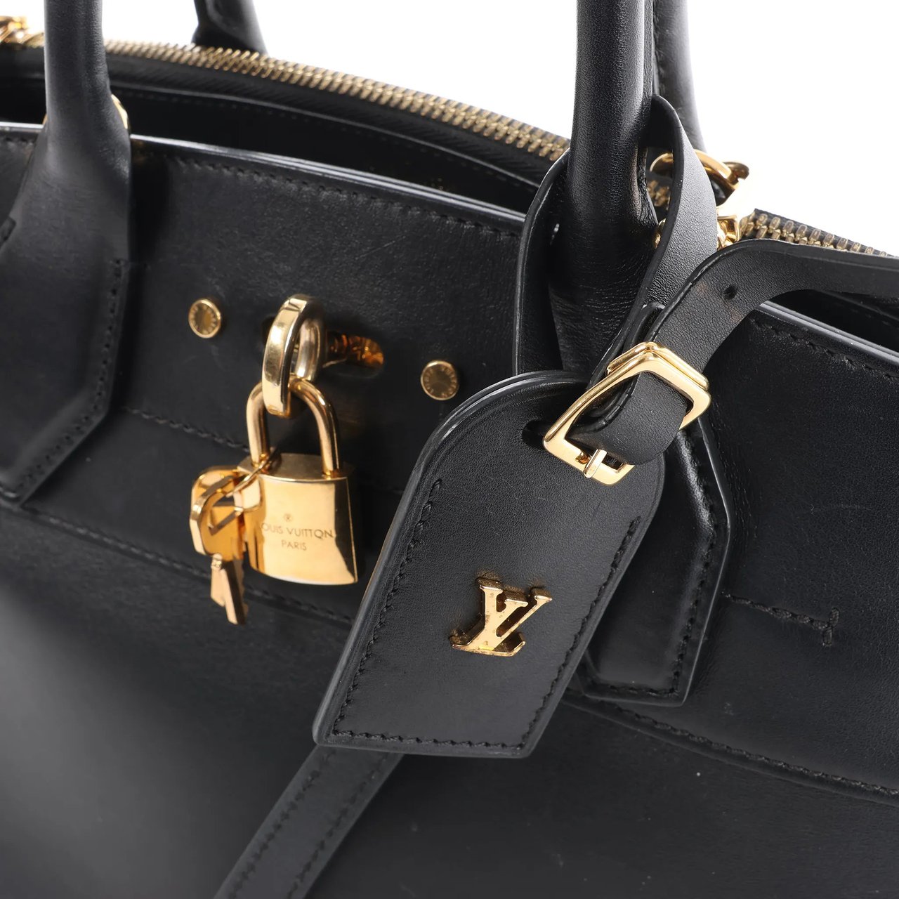 Louis Vuitton City Steamer PM Taurillon 2Way Handbag in Black M53028 Zwart
