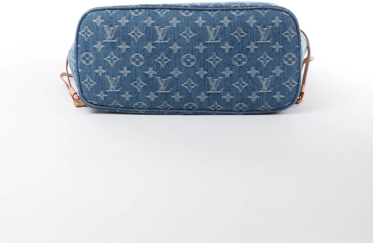Louis Vuitton Neverfull MM Monogram Denim Shoulder Bag in Blue M13192 Blauw