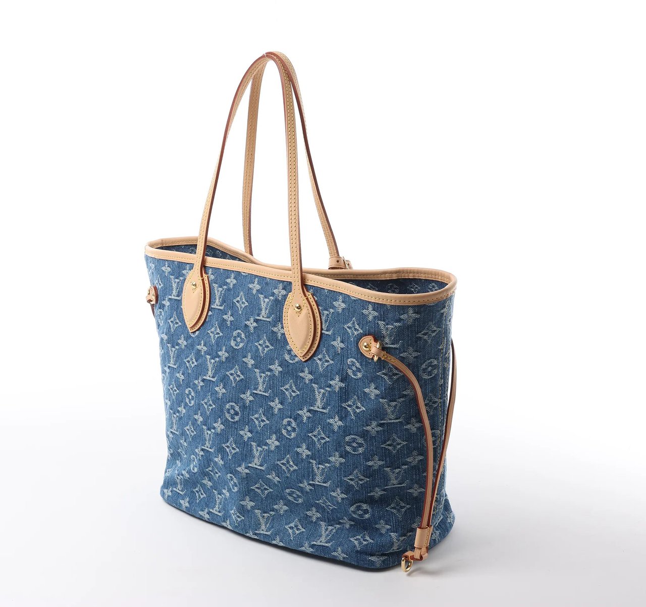 Louis Vuitton Neverfull MM Monogram Denim Shoulder Bag in Blue M13192 Blauw