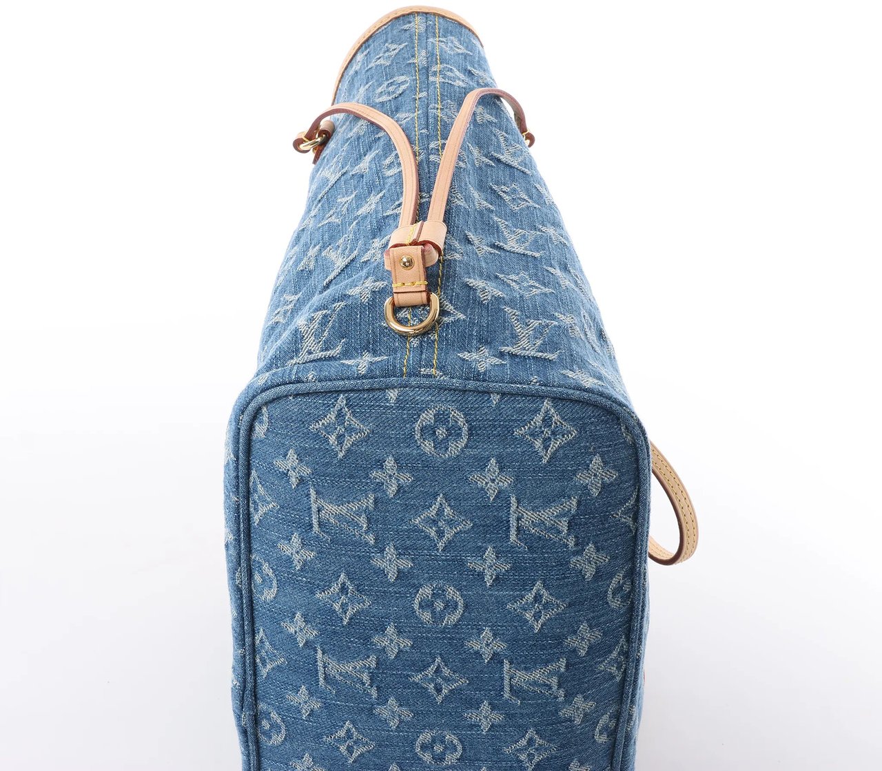Louis Vuitton Neverfull MM Monogram Denim Shoulder Bag in Blue M13192 Blauw