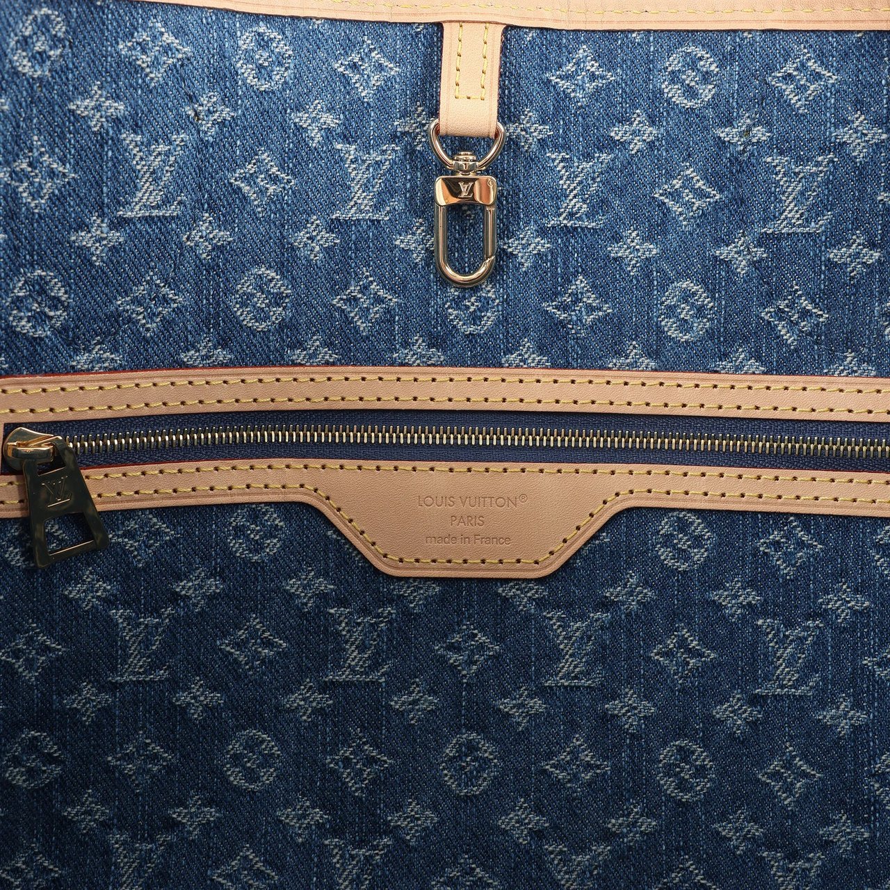 Louis Vuitton Neverfull MM Monogram Denim Shoulder Bag in Blue M13192 Blauw