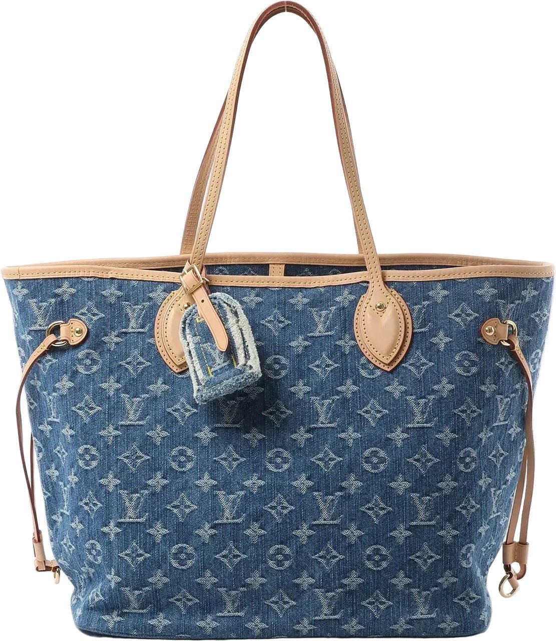 Louis Vuitton Neverfull MM Monogram Denim Shoulder Bag in Blue M13192 Blauw
