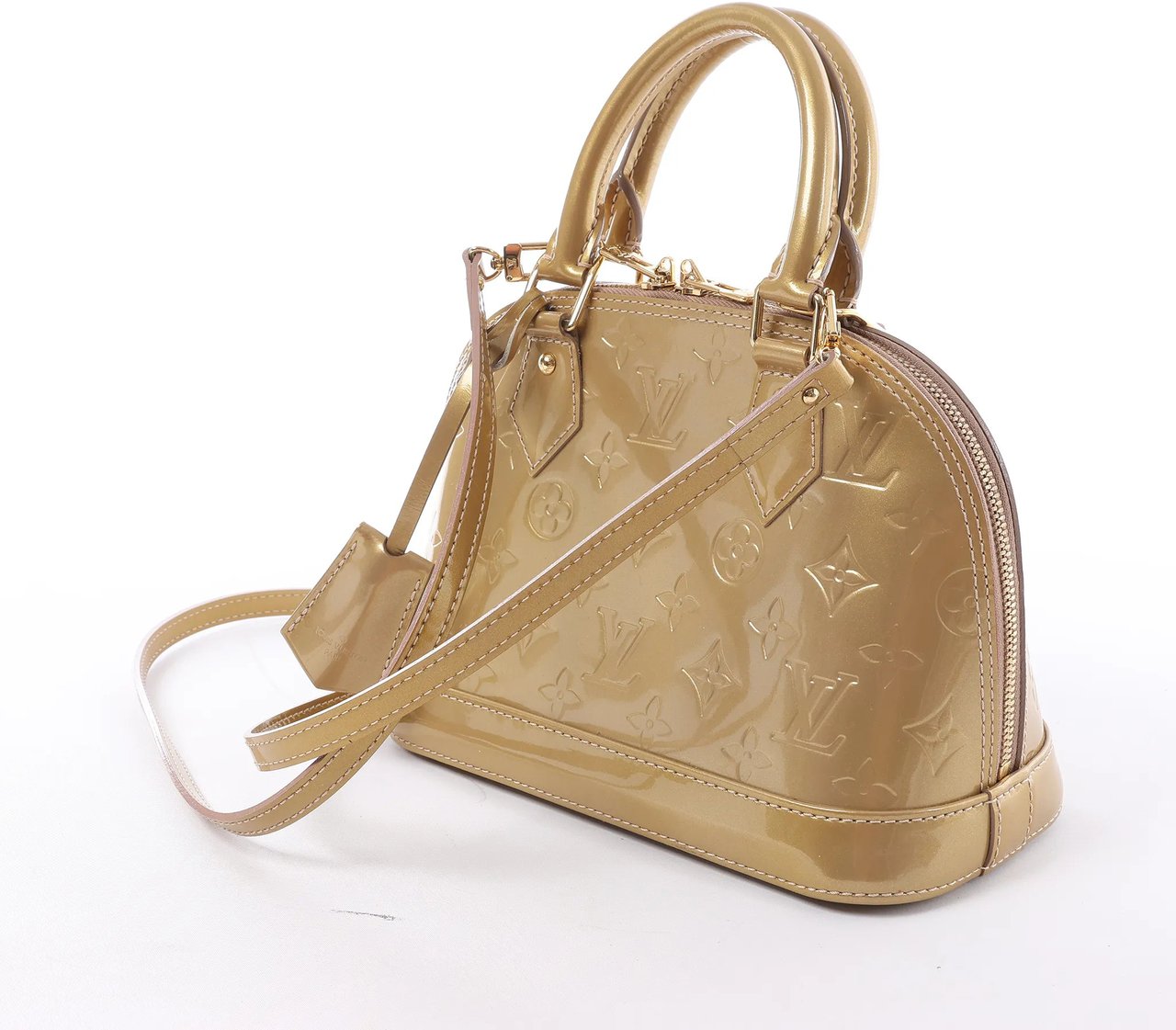 Louis Vuitton Alma BB Monogram Vernis 2Way Handbag in Gold M91677 Goud