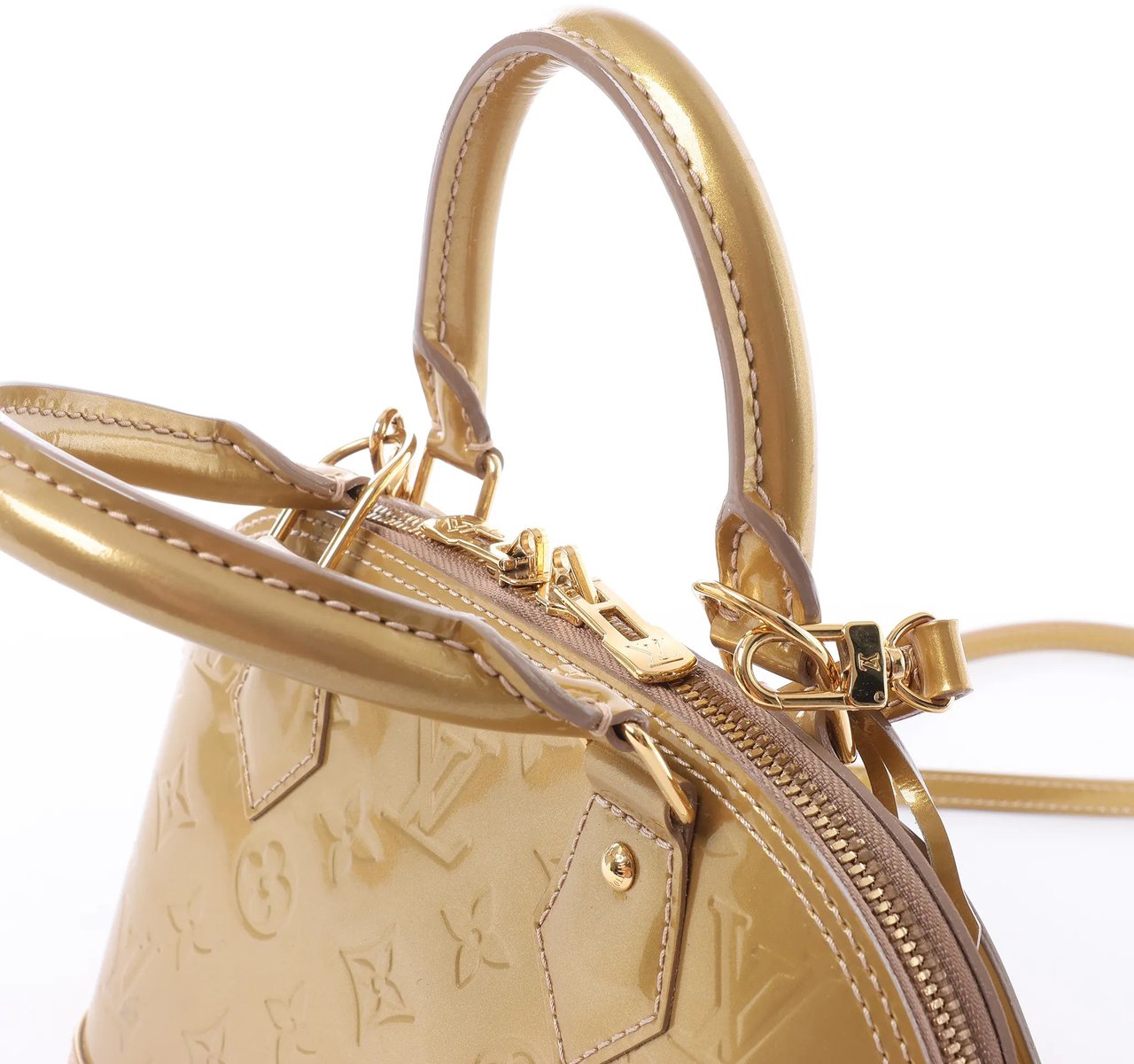 Louis Vuitton Alma BB Monogram Vernis 2Way Handbag in Gold M91677 Goud