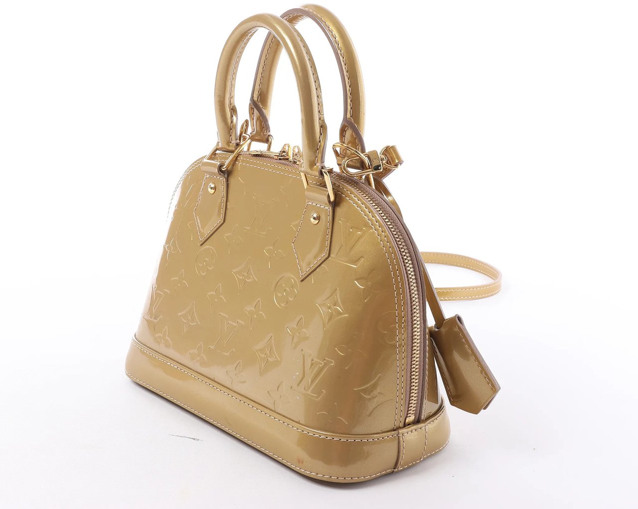 Louis Vuitton Alma BB Monogram Vernis 2Way Handbag in Gold M91677 Goud