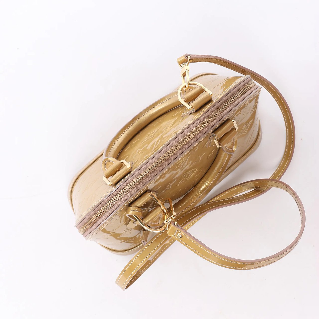Louis Vuitton Alma BB Monogram Vernis 2Way Handbag in Gold M91677 Goud